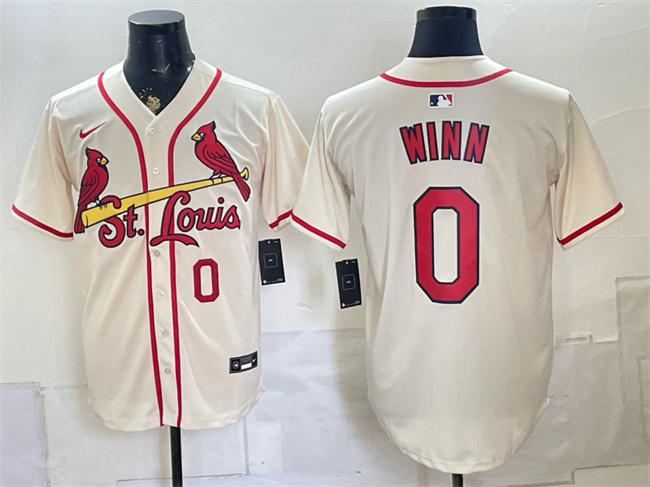 Men's St. Louis Cardinals #0 Masyn Winn Cream Limited Stitched Baseball Jersey Men's St. Louis Cardinals #0 Masyn Winn Cream Limited Stitched Baseball Jersey